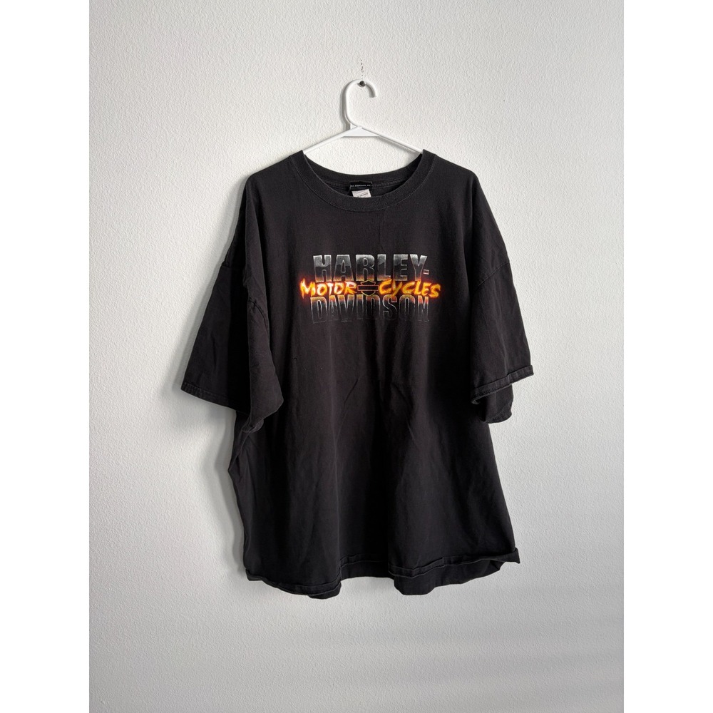 VTG Harley Davidson T Shirt Mens 3XL Black Cowboy Of Austin Texas Graphic Print